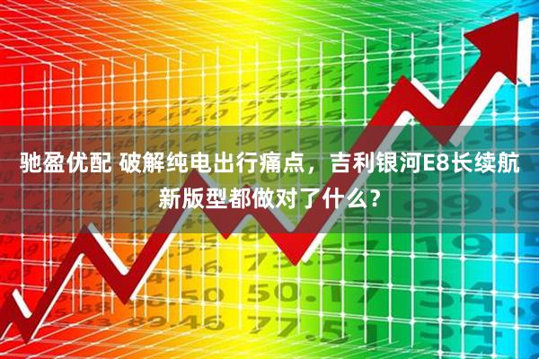 驰盈优配 破解纯电出行痛点，吉利银河E8长续航新版型都做对了什么？